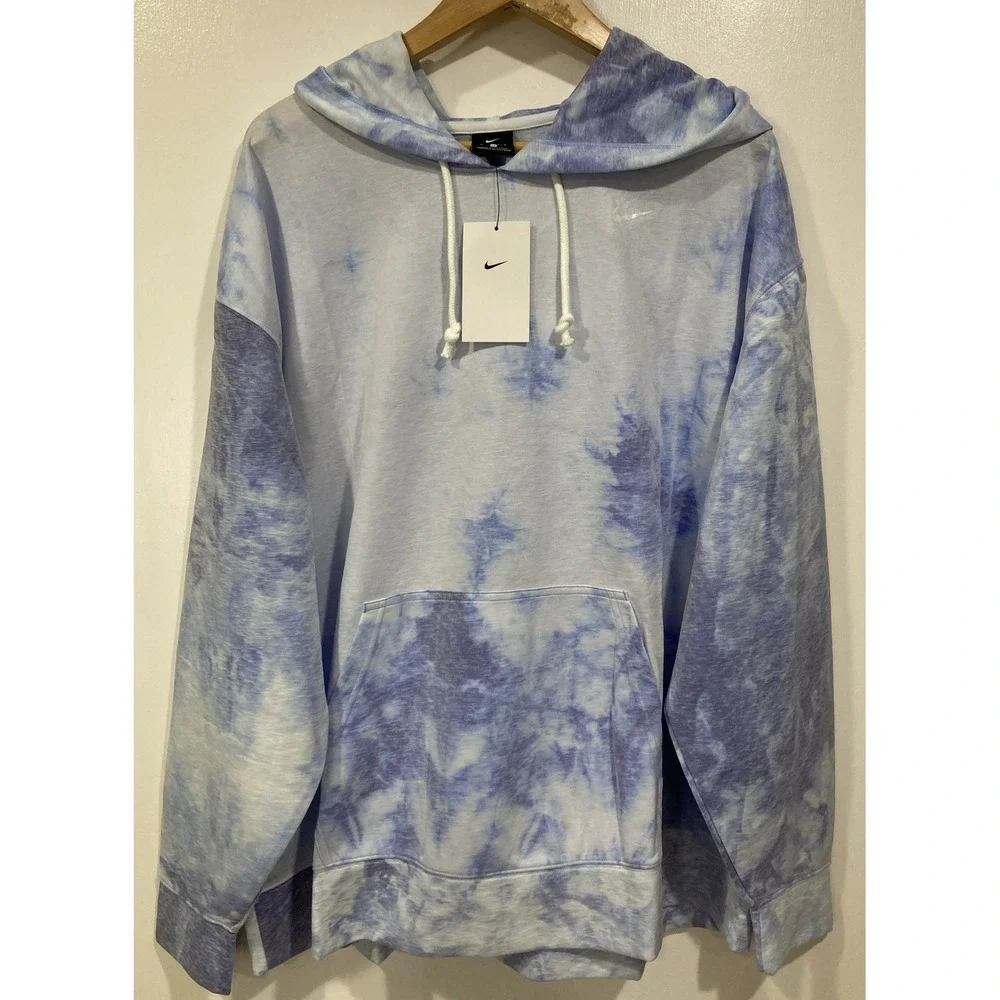 Nike Women's Icon Clash Hoodie Size 2X‎ Cloud Blue Tie Dye DQ1159-461 NWT Purple